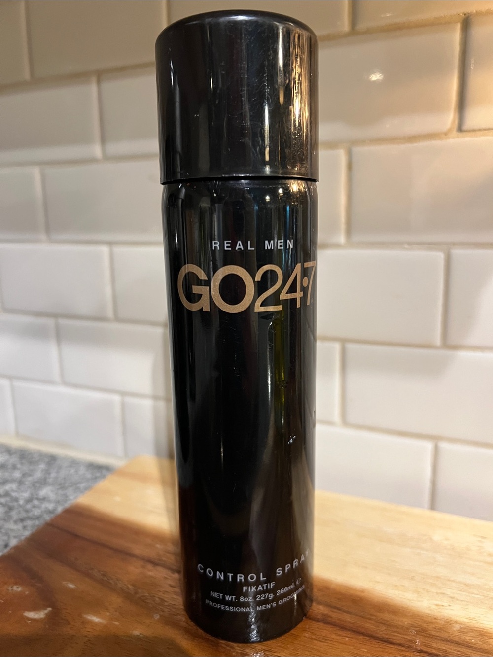 GO247 Real Men Control Spray 8 oz Professional Men’s Hairspray Flexible Hold